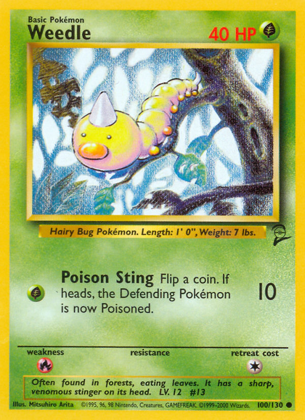Weedle 100 Base Set 2 Common Near Mint