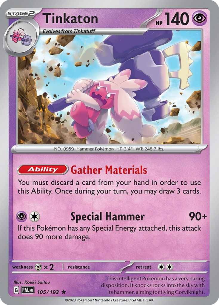 Tinkaton 105 SV02: Paldea Evolved Rare Lightly Played