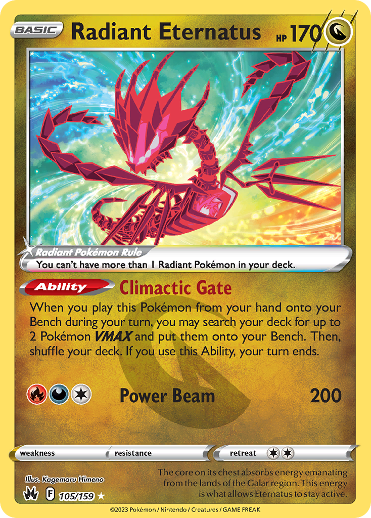 Radiant Eternatus 105 Crown Zenith Radiant Rare Lightly Played