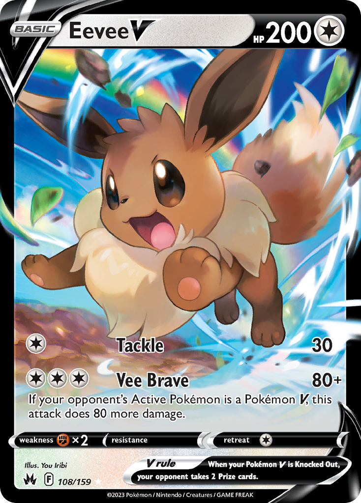 Eevee V 108 Crown Zenith Ultra Rare Lightly Played