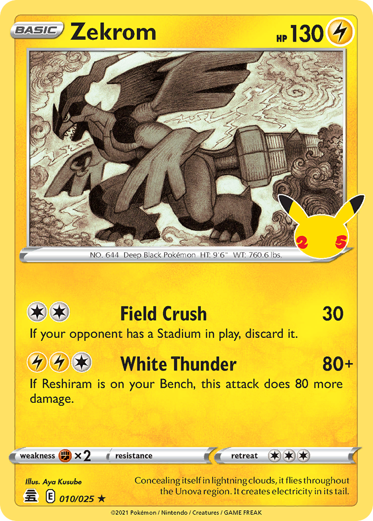 Zekrom 010 Celebrations Holo Rare Lightly Played