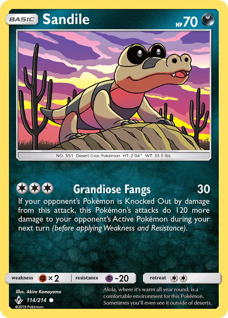 Sandile 114 SM - Unbroken Bonds Common Lightly Played
