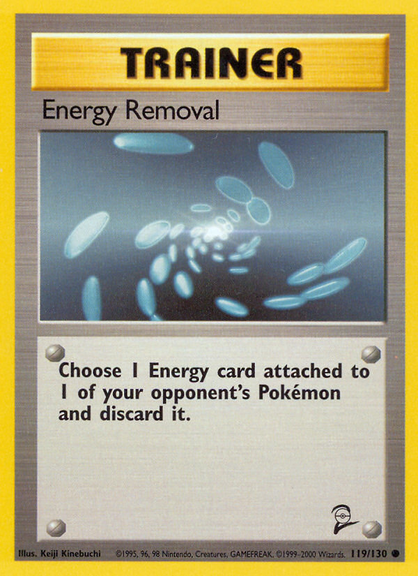 Energy Removal 119 Base Set 2 Common Lightly Played