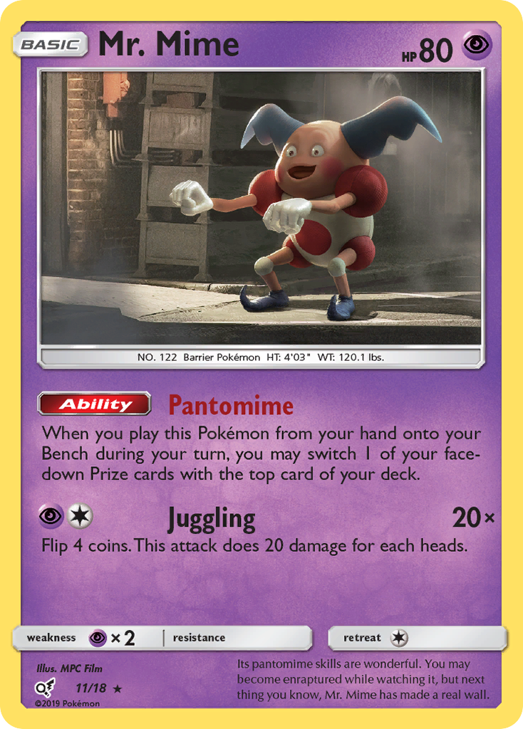 Mr. Mime 11 Detective Pikachu Rare