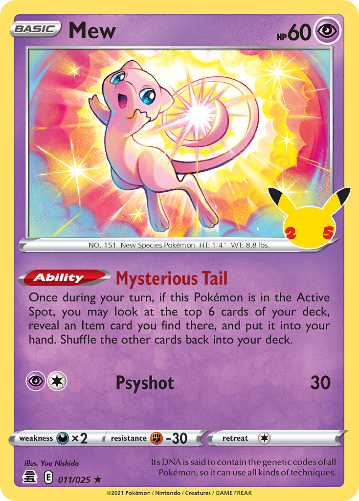 Mew 011 Celebrations Holo Rare Lightly Played