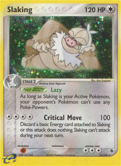 Slaking 12 Ruby and Sapphire Holo Rare Lightly Played