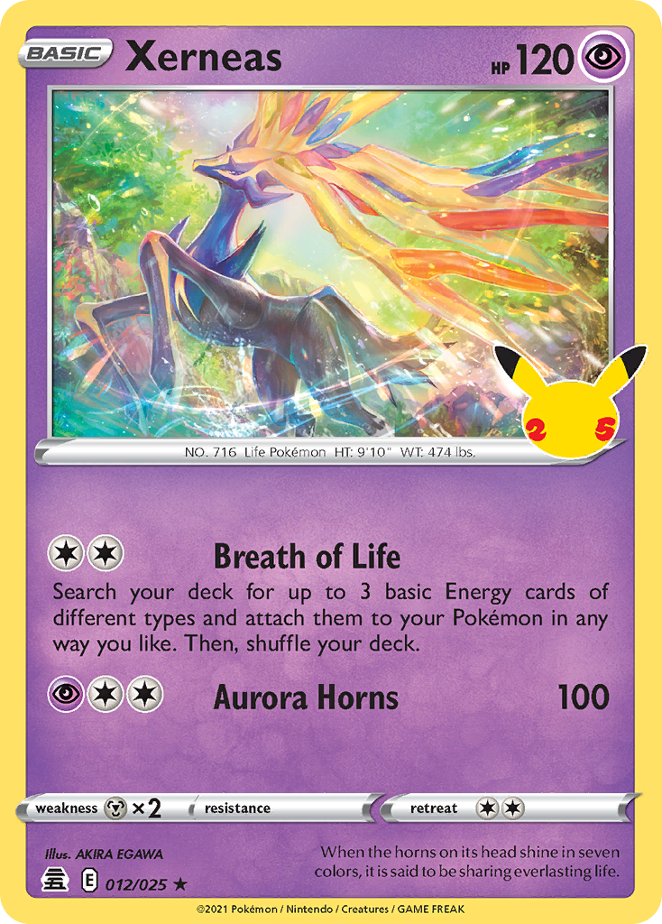 Xerneas 012 Celebrations Holo Rare