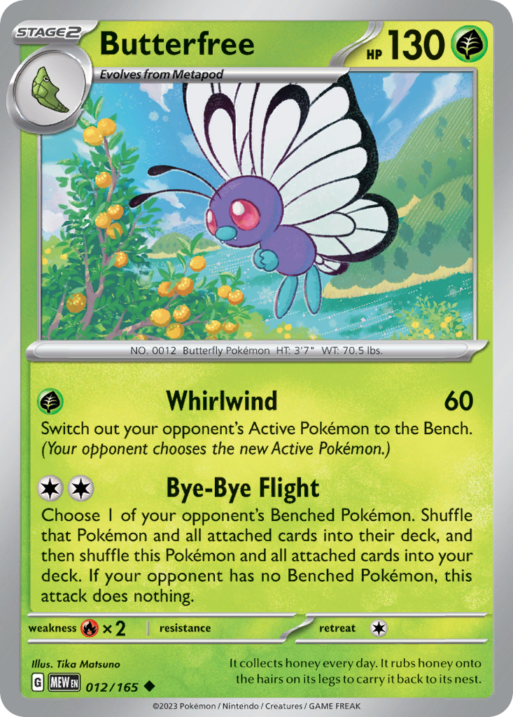 Butterfree 012 SV: Scarlet & Violet 151 Uncommon Lightly Played