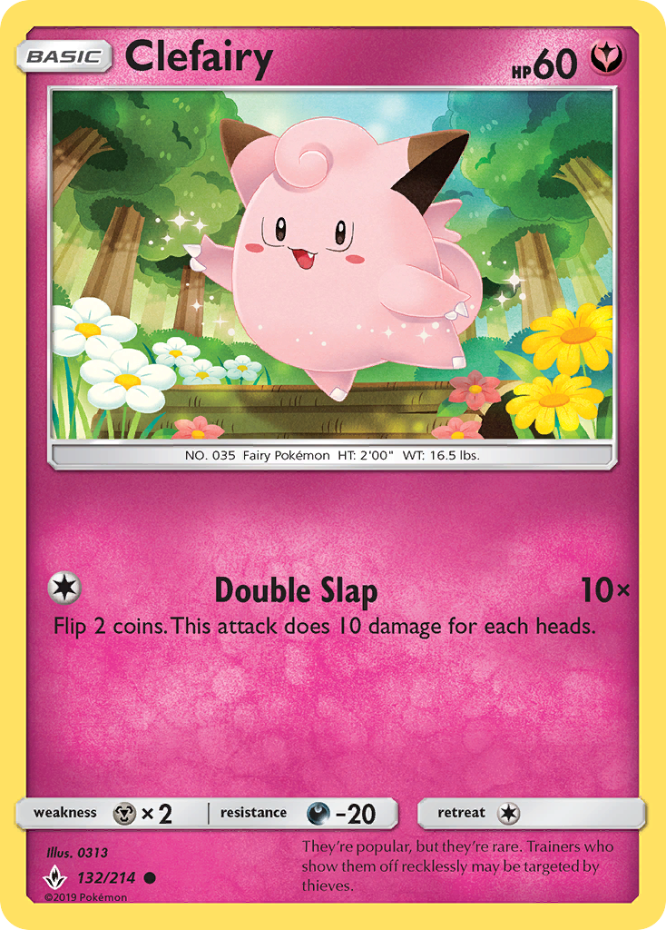Clefairy 132 SM - Unbroken Bonds Common Lightly Played