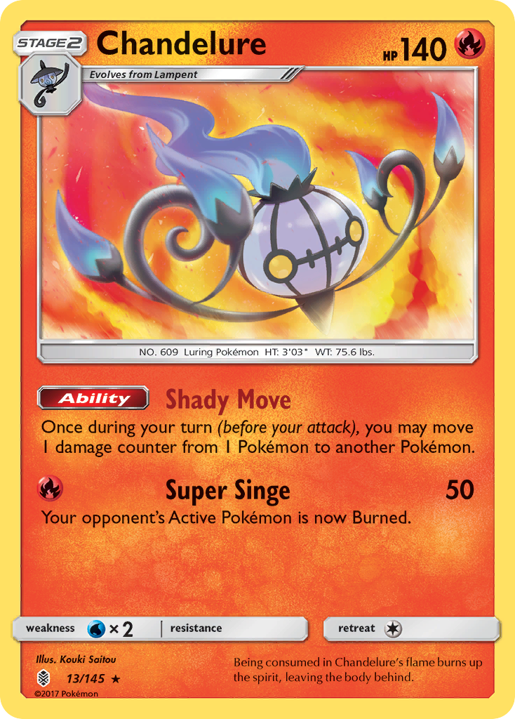 Chandelure 13 SM - Guardians Rising Holo Rare