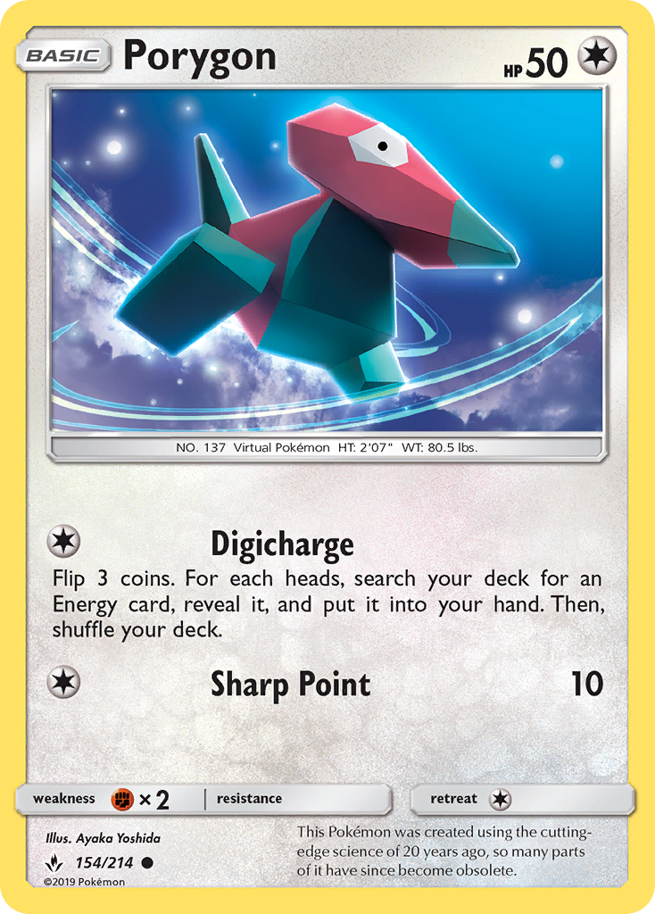 Porygon 154 SM - Unbroken Bonds Common Lightly Played