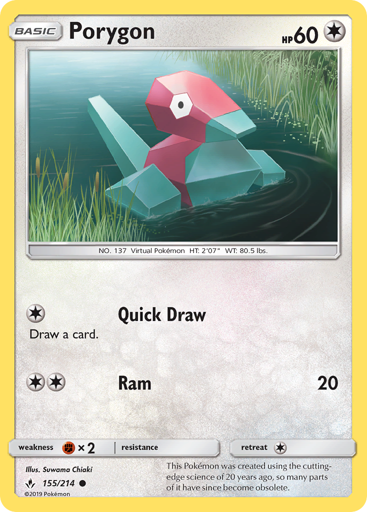 Porygon 155 SM - Unbroken Bonds Common Lightly Played