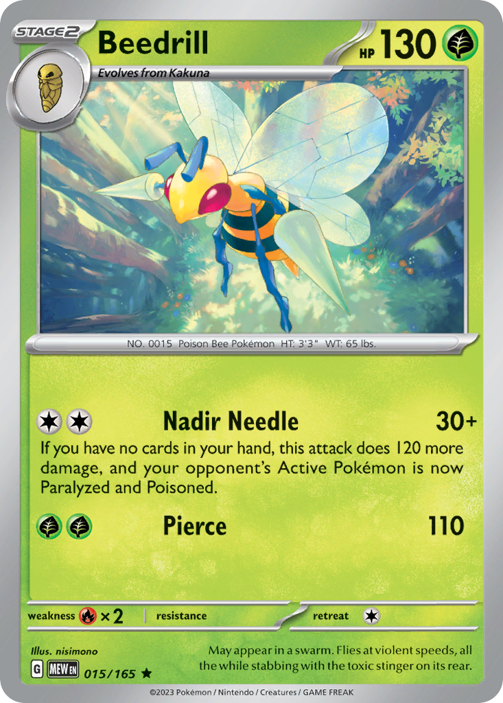 Beedrill 015 SV: Scarlet & Violet 151 Rare Lightly Played