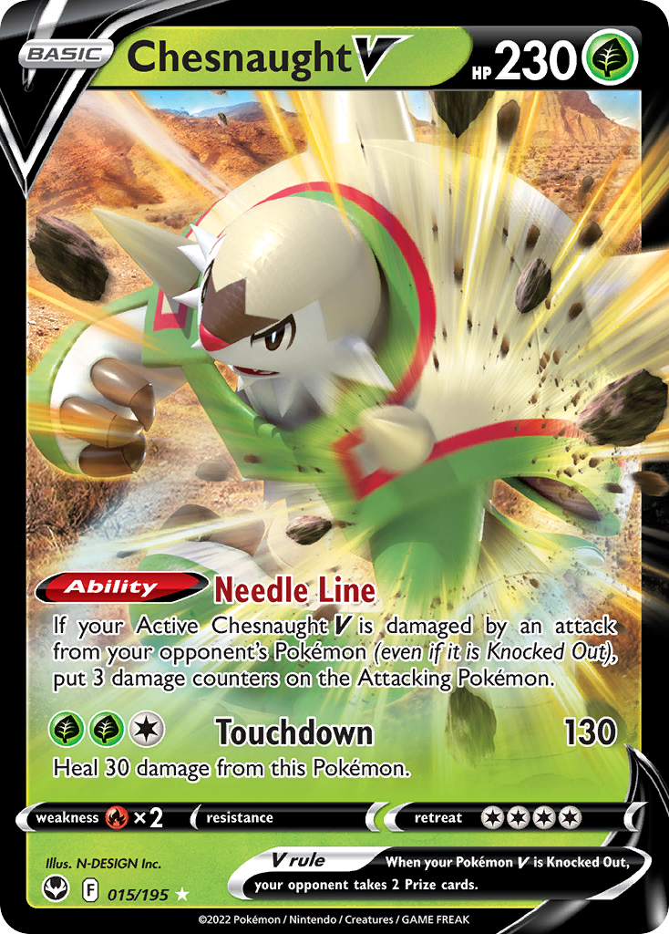 Chesnaught V 015 SWSH12: Silver Tempest Ultra Rare Lightly Played