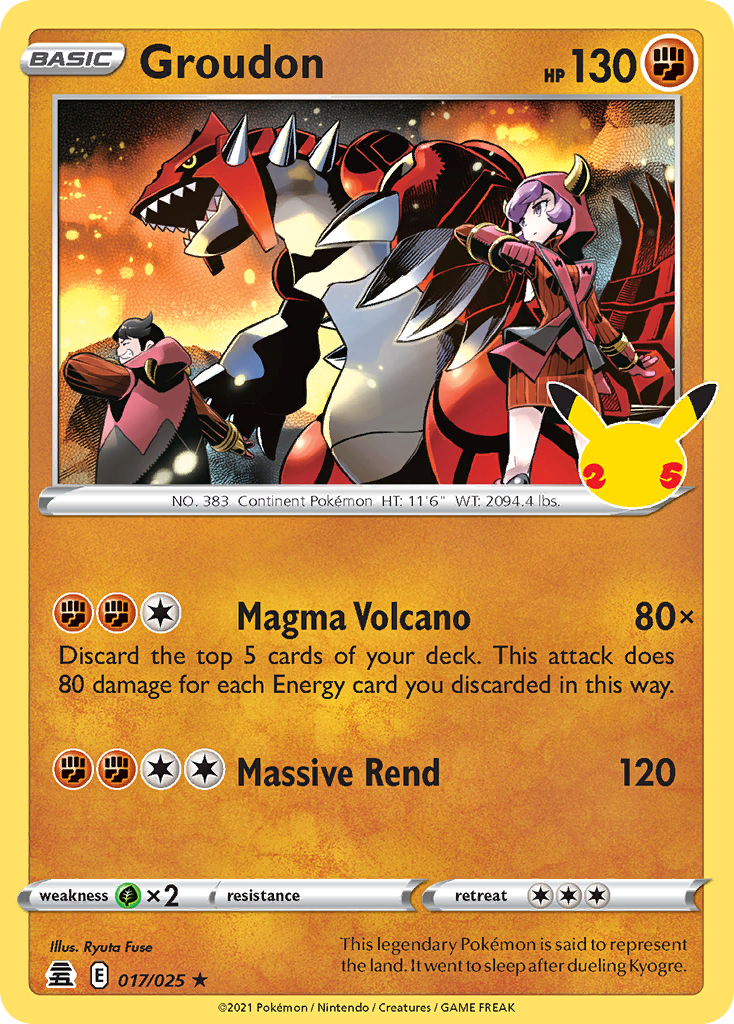Groudon 017 Celebrations Holo Rare