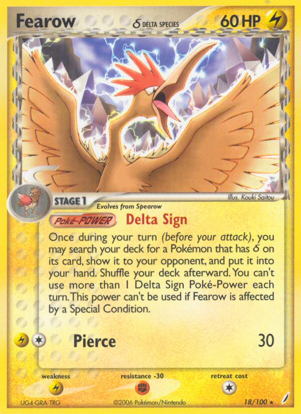 Fearow 18 EX Crystal Guardians Rare Near Mint