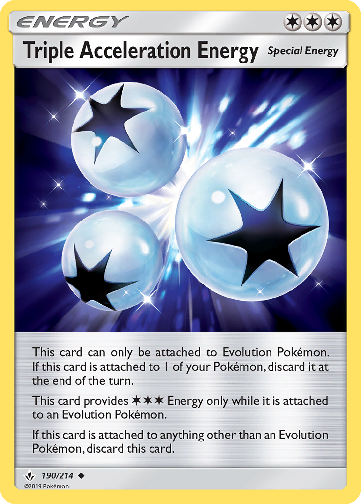 Triple Acceleration Energy 190 SM - Unbroken Bonds Uncommon Lightly Played