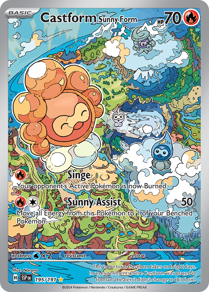 Castform Sunny Form 195 SV08: Surging Sparks Illustration Rare