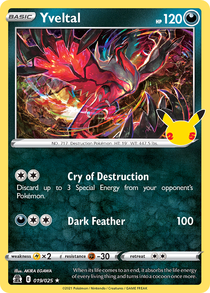 Yveltal 019 Celebrations Holo Rare