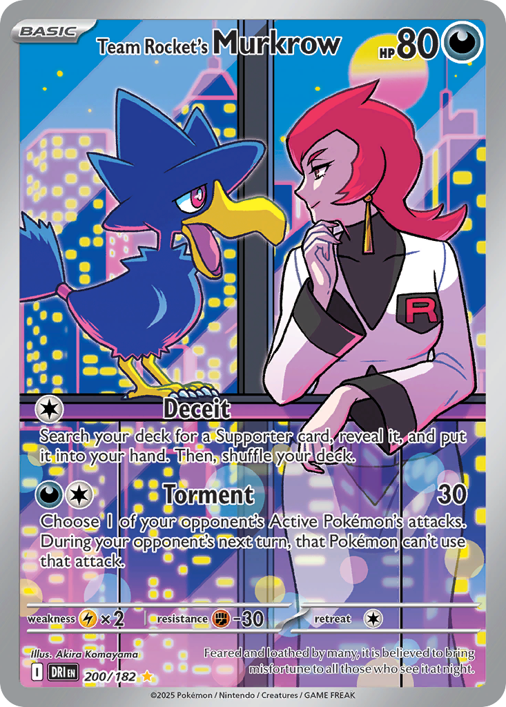 Team Rocket's Murkrow 200 SV10: Destined Rivals Illustration Rare