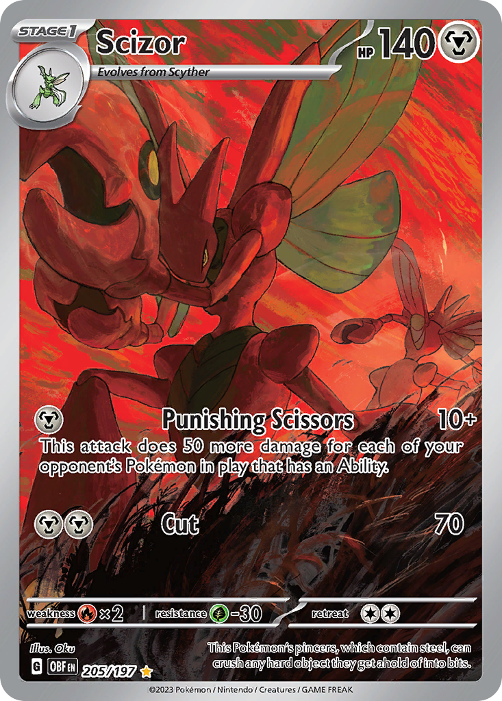 Scizor 205 SV03: Obsidian Flames Illustration Rare