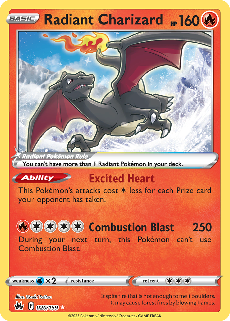 Radiant Charizard 020 Crown Zenith Radiant Rare Lightly Played
