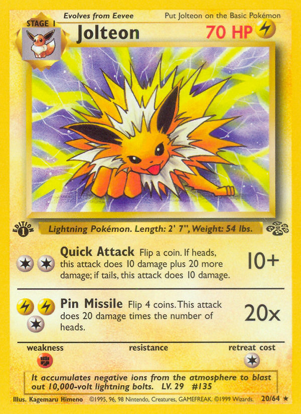 Jolteon 20 Jungle Rare Lightly Played