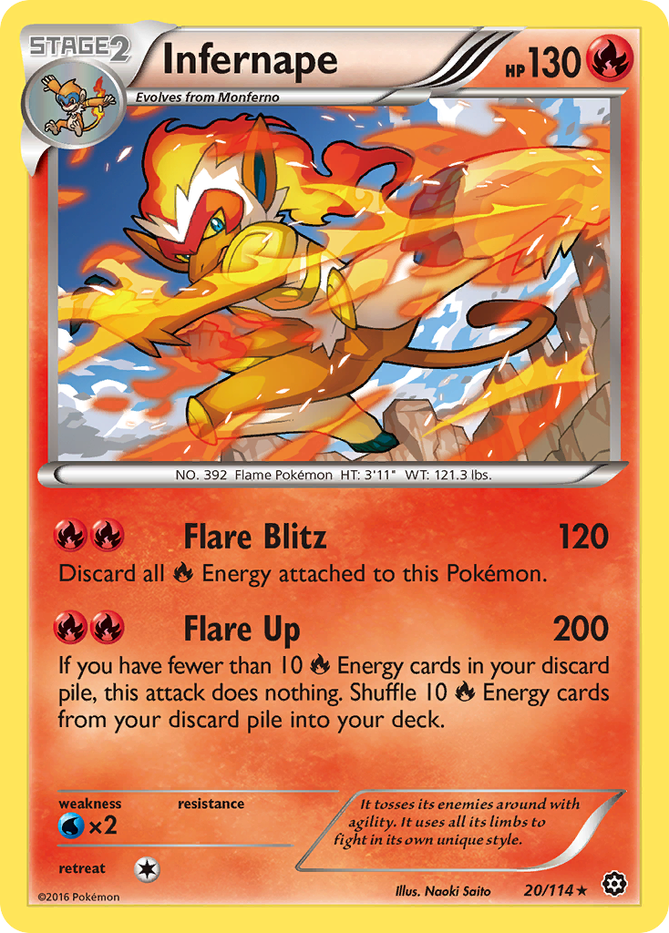 Infernape 20 XY - Steam Siege Holo Rare Lightly Played