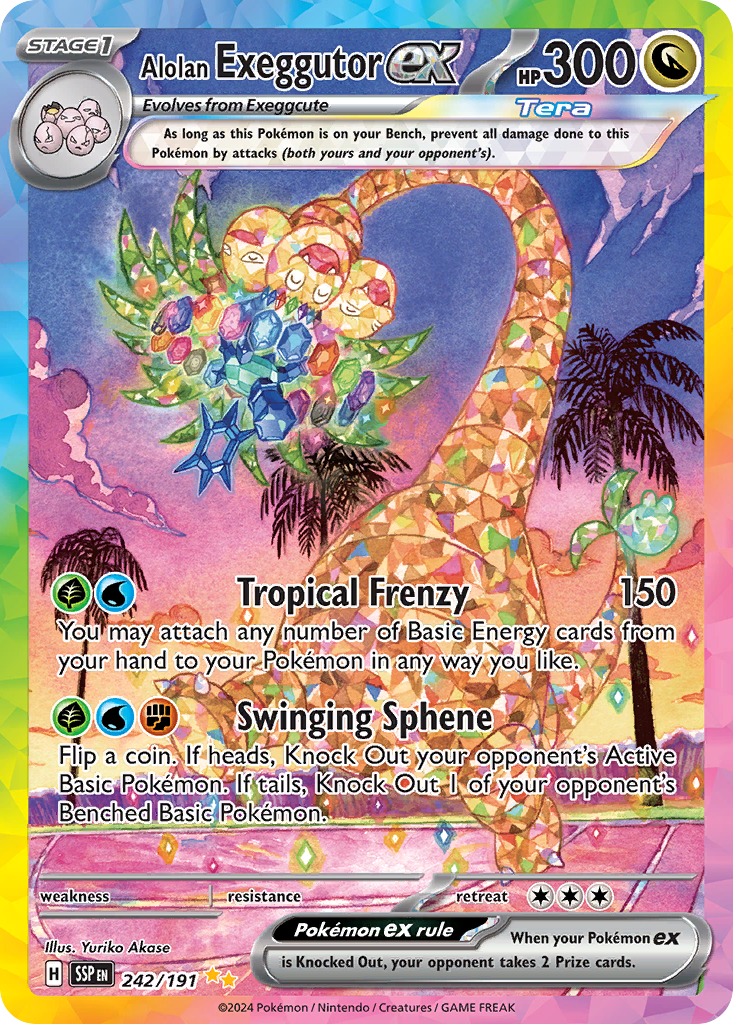 Alolan Exeggutor ex 242 SV08: Surging Sparks Special Illustration Rare Lightly Played