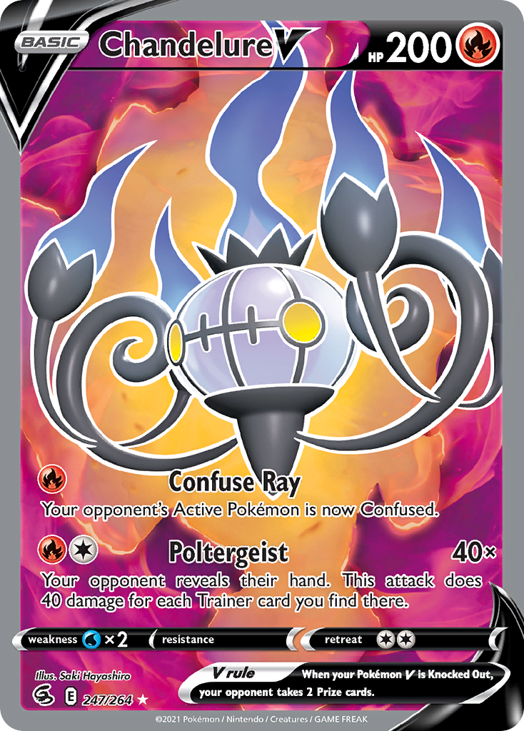 Chandelure V 247 SWSH08: Fusion Strike Ultra Rare Lightly Played