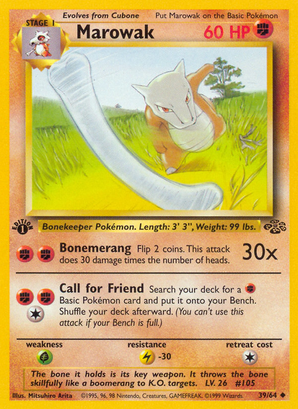 Marowak 39 Jungle Uncommon Near Mint