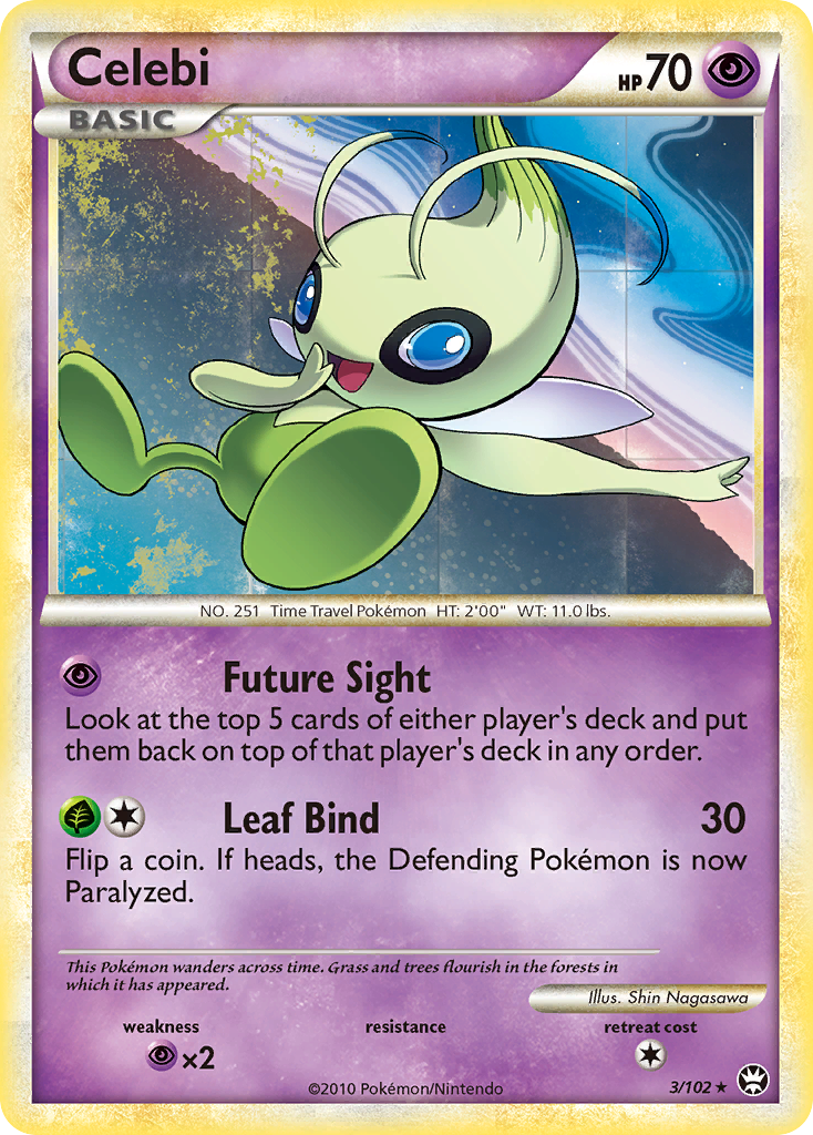 Celebi 3 Triumphant Holo Rare Lightly Played