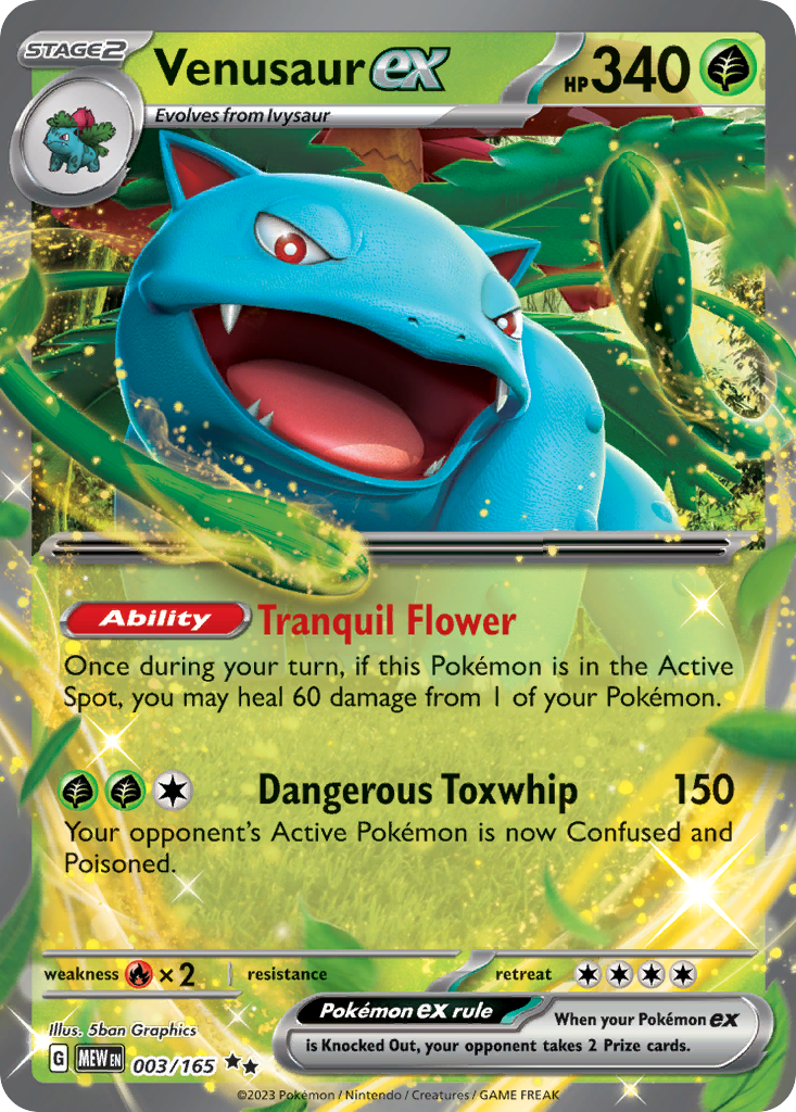 Venusaur ex 003 SV: Scarlet & Violet 151 Double Rare