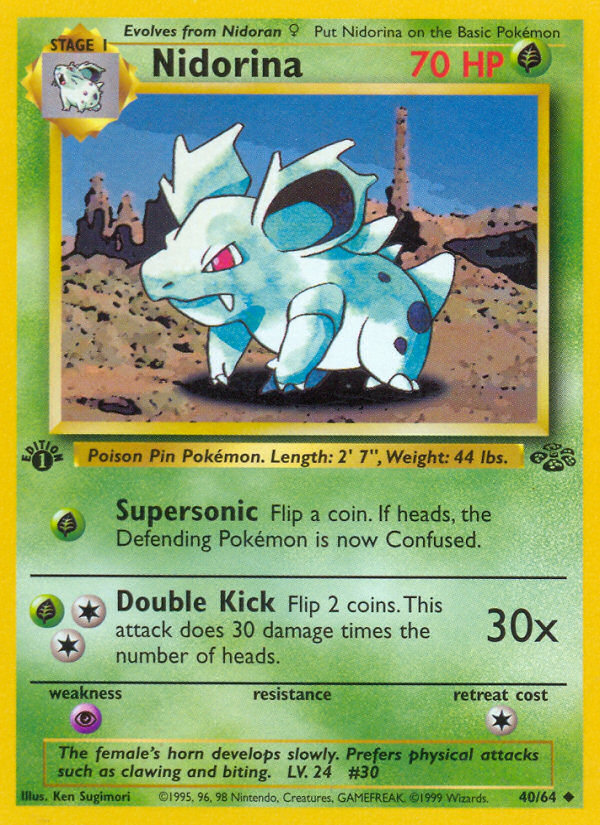 Nidorina 40 Jungle Uncommon Lightly Played