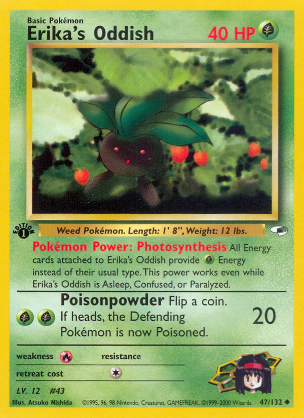 Erika's Oddish 047 Gym Heroes Uncommon Near Mint