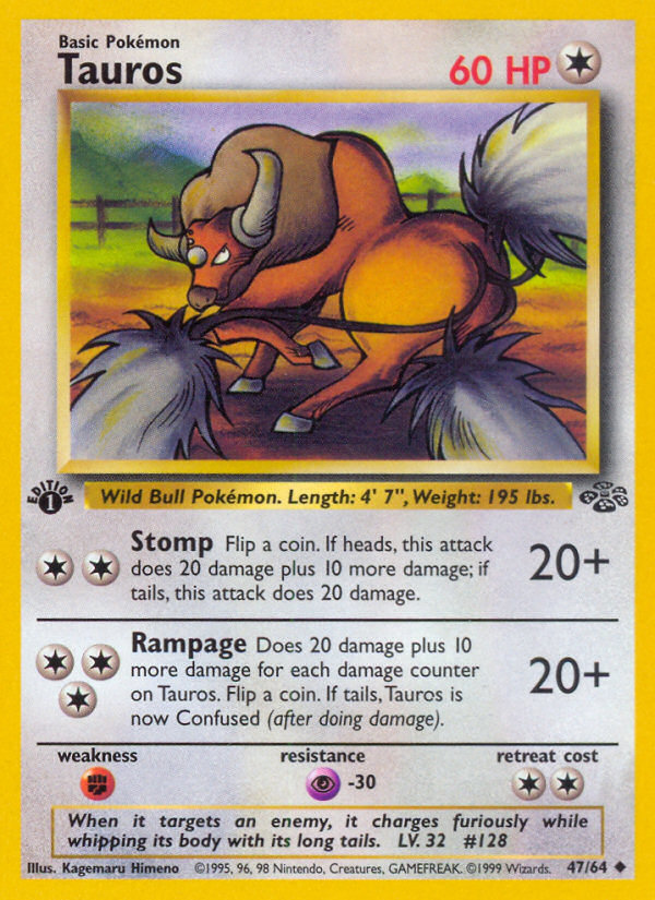 Tauros 47 Jungle Uncommon Near Mint