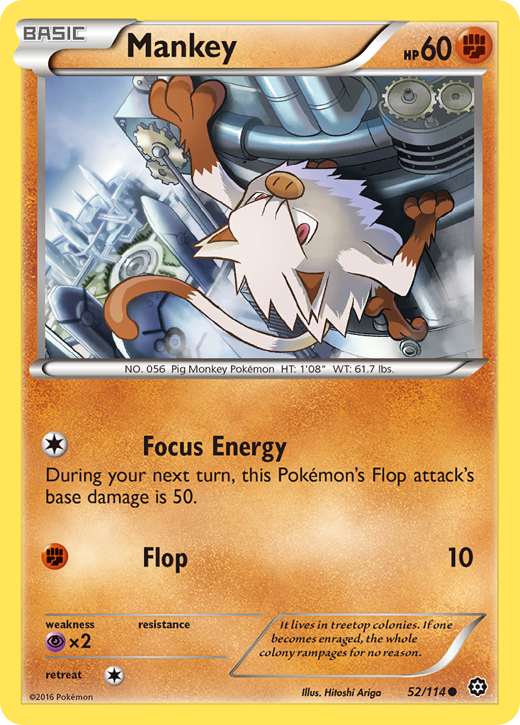 Mankey 52 XY - Steam Siege Common