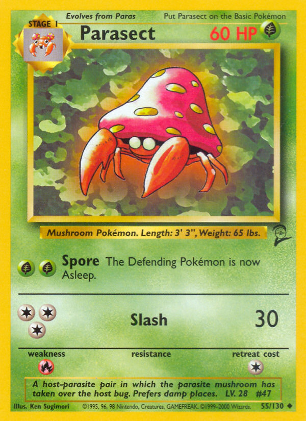 Parasect 055 Base Set 2 Uncommon Lightly Played