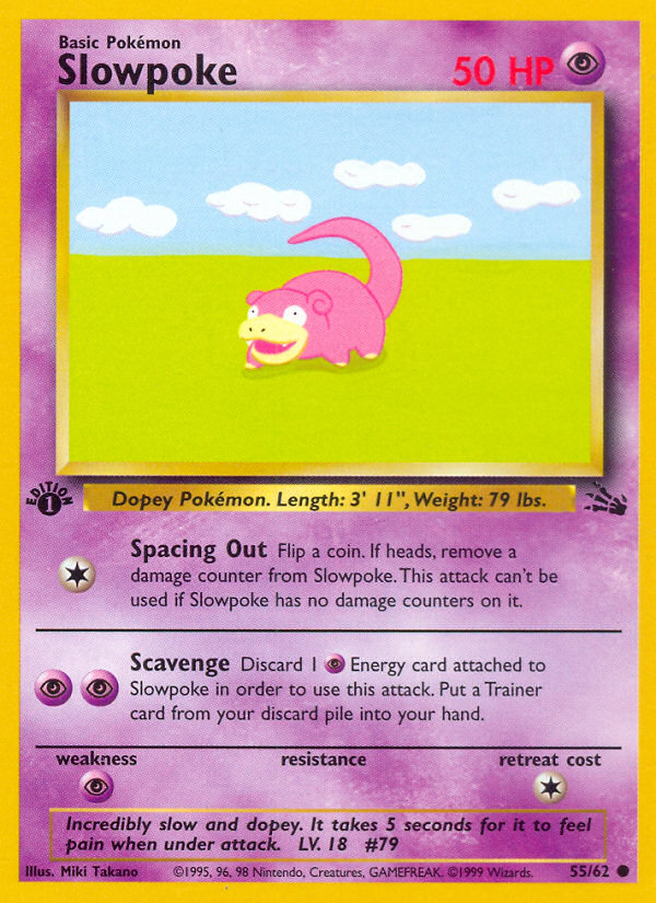 Slowpoke 55 Fossil Common Near Mint