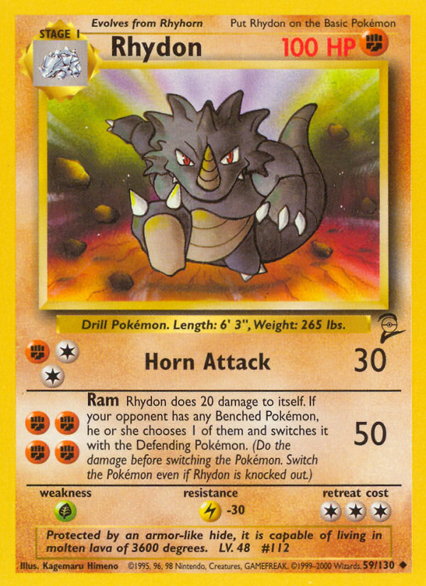 Rhydon 059 Base Set 2 Uncommon