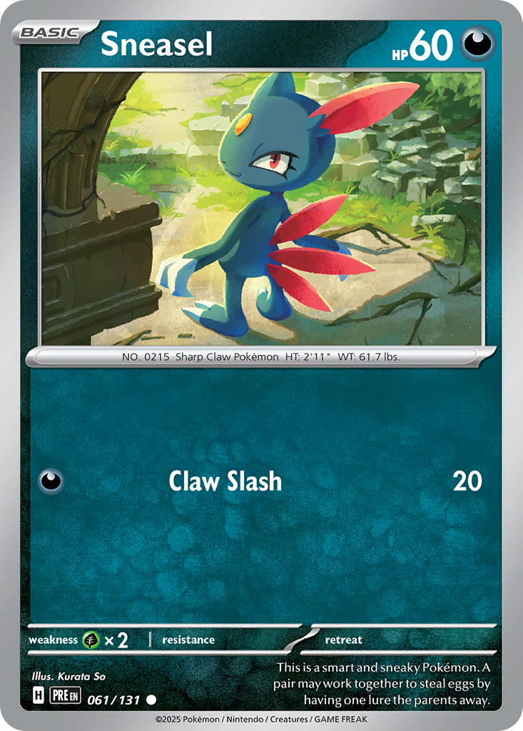 Sneasel 061 SV: Prismatic Evolutions Common Lightly Played