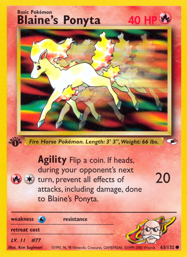Blaine's Ponyta 063 Gym Heroes Common