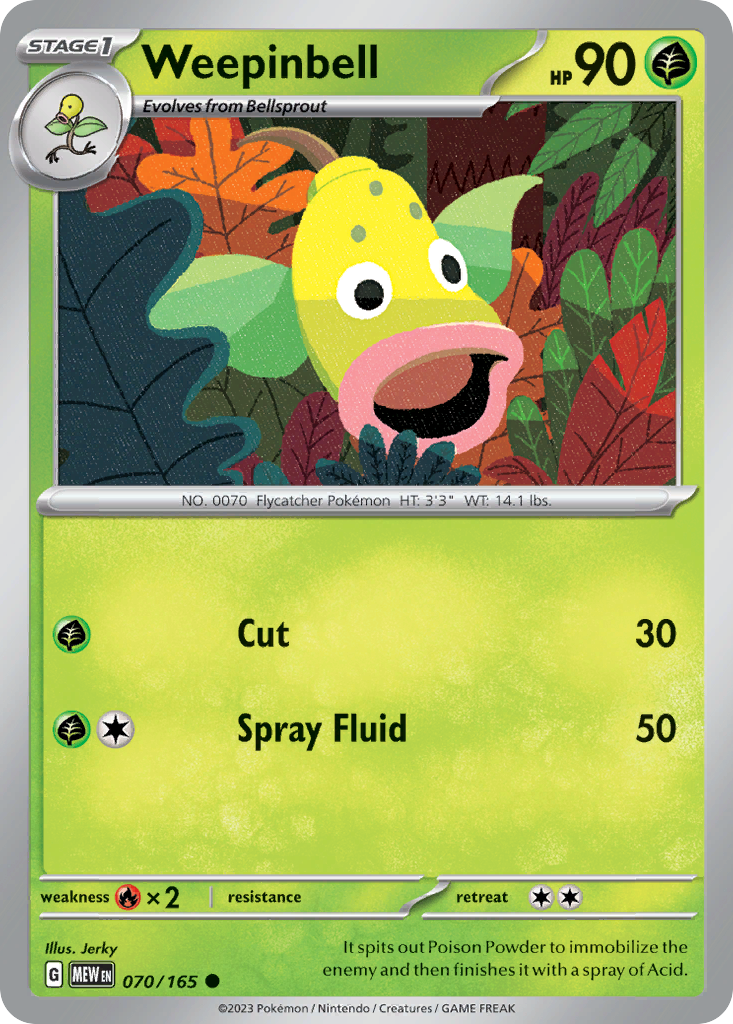Weepinbell 070 SV: Scarlet & Violet 151 Common Lightly Played