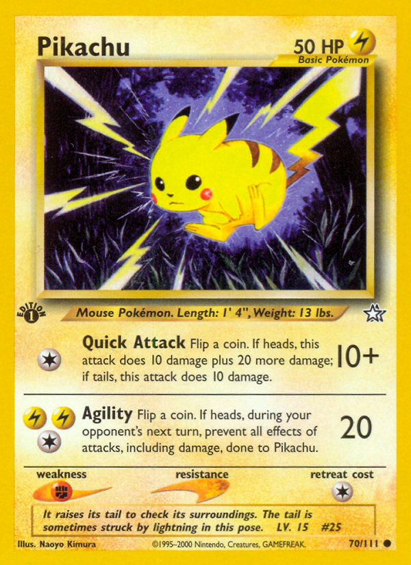 Pikachu 070 Neo Genesis Common Lightly Played