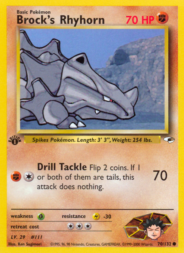 Brock's Rhyhorn 070 Gym Heroes Common