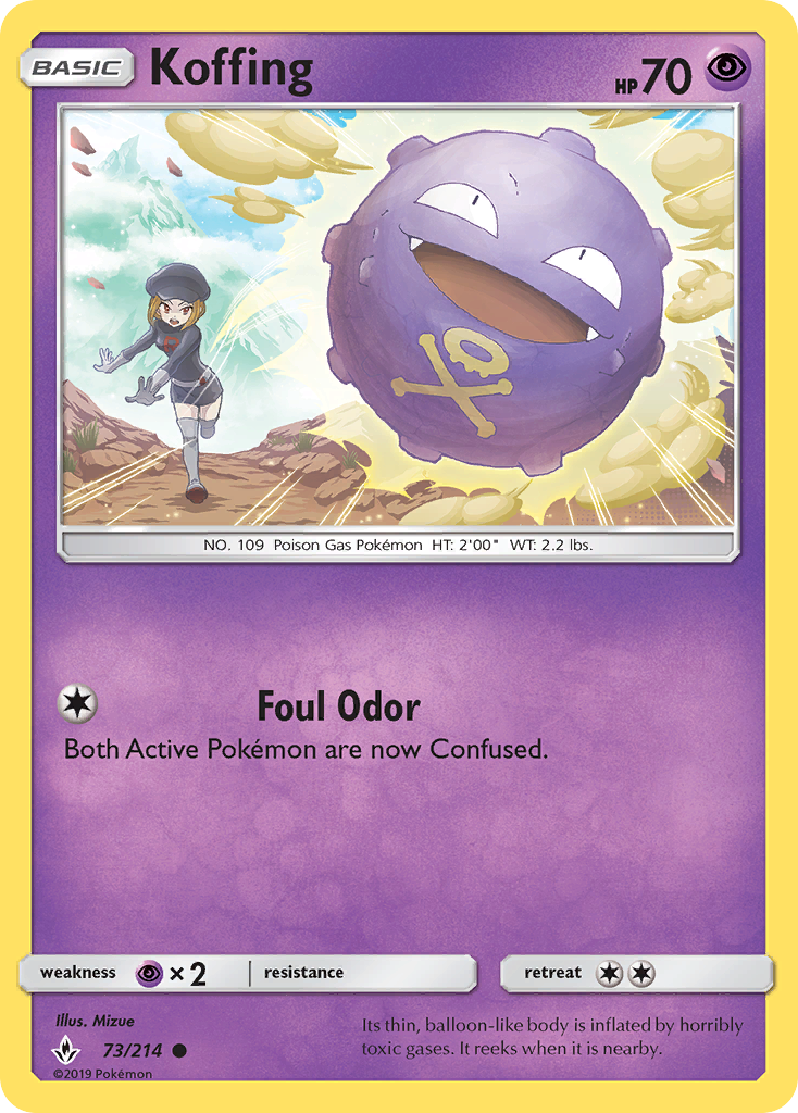 Koffing 73 SM - Unbroken Bonds Common Lightly Played