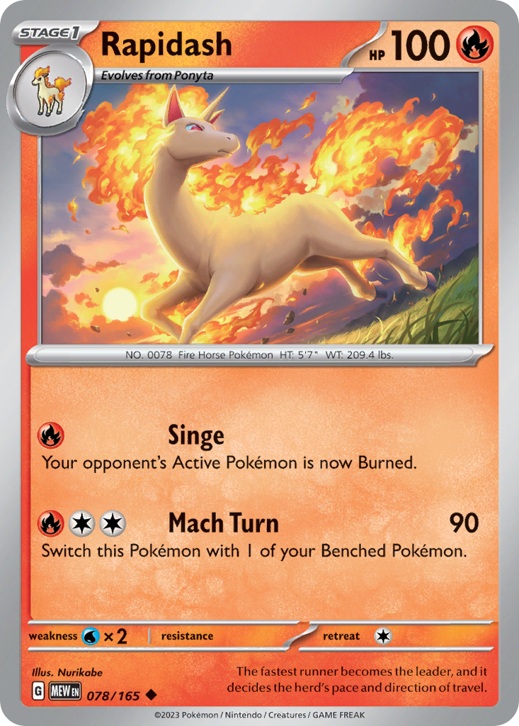 Rapidash 078 SV: Scarlet & Violet 151 Uncommon Lightly Played
