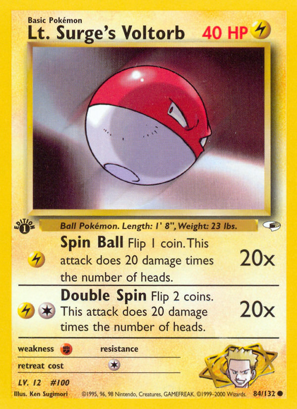 Lt. Surge's Voltorb 084 Gym Heroes Common Lightly Played