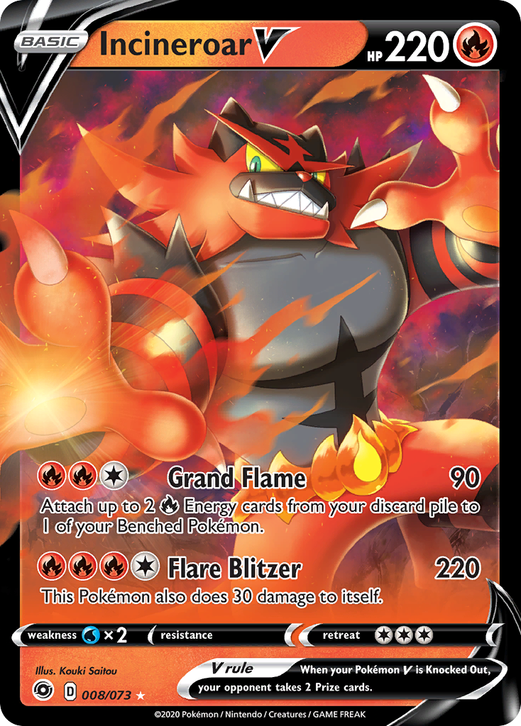 Incineroar V 08 Champion's Path Ultra Rare