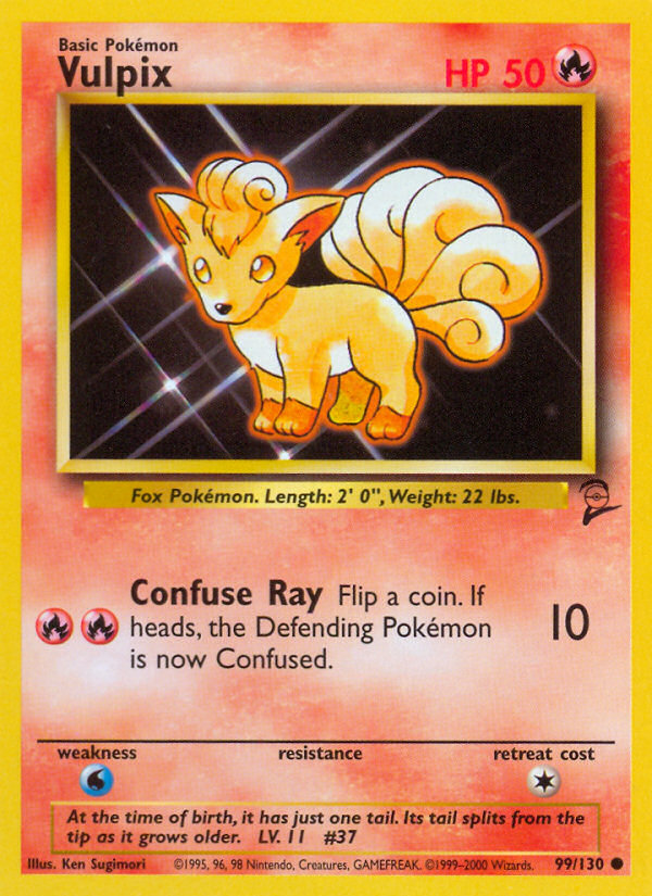 Vulpix 099 Base Set 2 Common Lightly Played